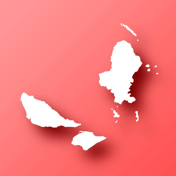 Wallis and Futuna map on Red background with shadow White map of Wallis and Futuna isolated on a trendy color, a bright red background and with a dropshadow. Vector Illustration (EPS file, well layered and grouped). Easy to edit, manipulate, resize or colorize. Vector and Jpeg file of different sizes. wallis and futuna islands stock illustrations