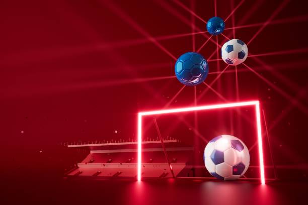 istock 3d football object design. realistic rendering. abstract futuristic background. 3d illustration. motion geometry concept. sport competition graphic. tournament game bet content. soccer ball element. 1440709512