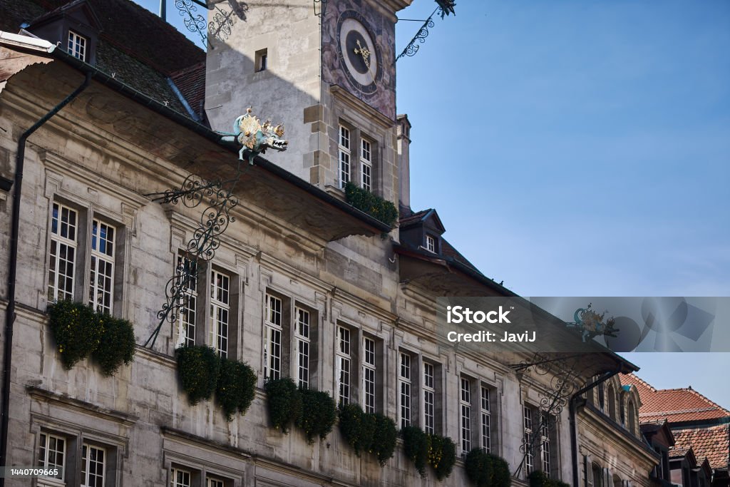 The Municipal Administration of Lausanne in the Place de la Palud. Suiza Lausana, Suiza Architecture Stock Photo
