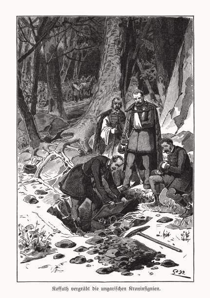 istock Kossuth buries the Hungarian Crown Insignia, wood engraving, published 1893 1440711551