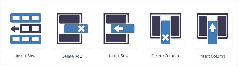 Insert Row Delete Row Delete Column Stock Illustration - Download Image ...