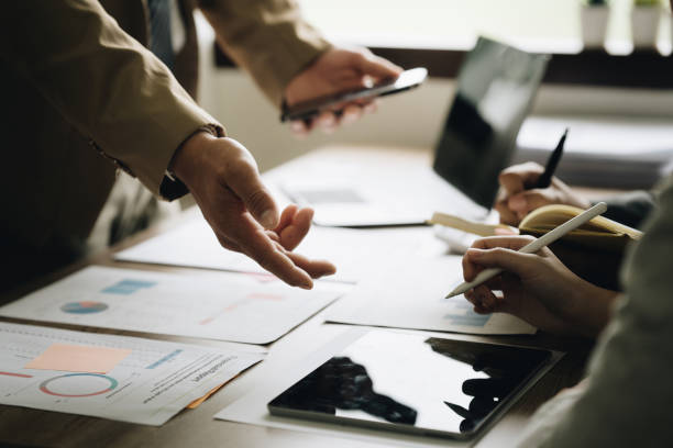 istock Group of business consultant working management big data and analyze financial document of company. account, finance, business concept 1440714510