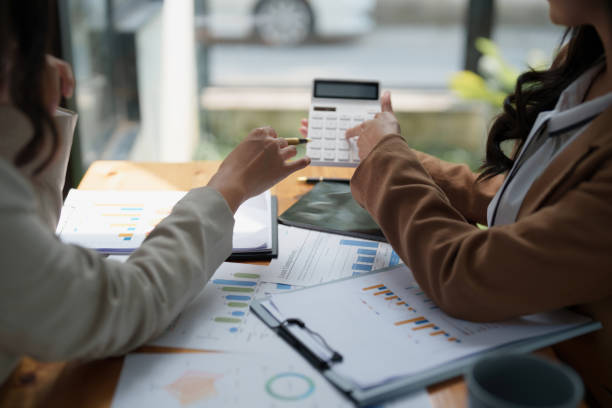 istock Group of business consultant working management big data and analyze financial document of company. account, finance, business concept 1440715522