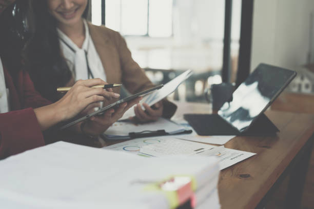 istock Group of business consultant working management big data and analyze financial document of company. account, finance, business concept 1440716008