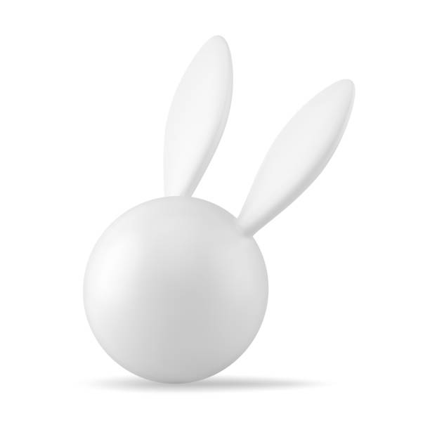 istock Easter bunny white ceramic bauble sphere with long ears seasonal spring holiday decor 3d vector 1440718389