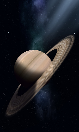 3d space illustration of saturn with rings
