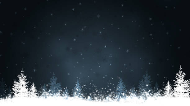 Night Winter Trees holiday winter christmas night background with snow and trees christmas background stock illustrations