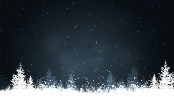 night winter trees - christmas background 幅插畫檔、美工圖案、卡通及圖標