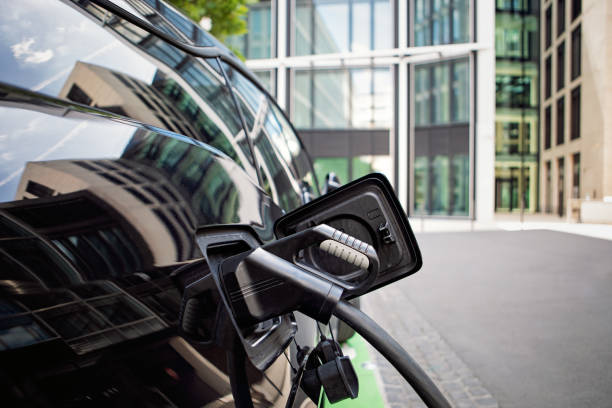 istock Electric car at a charging station 1440725853