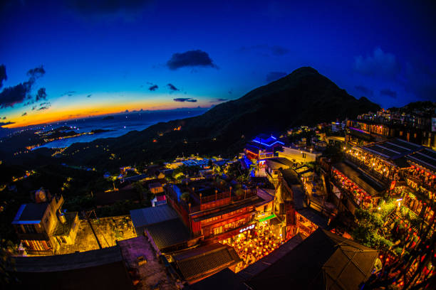 istock Night view of Mt.Keelung Mountain (Jilong Mountain) 1440728284