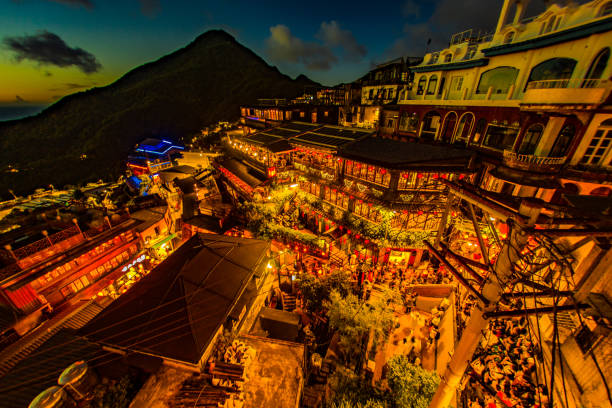 istock Night view of Mt.Keelung Mountain (Jilong Mountain) 1440728379