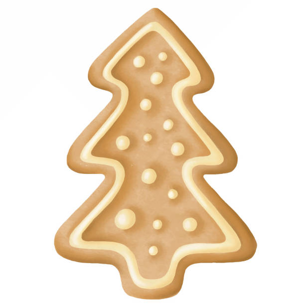 istock Christmas tree shaped gingerbread cookie digital illustration. Christmas decoration. 1440730915