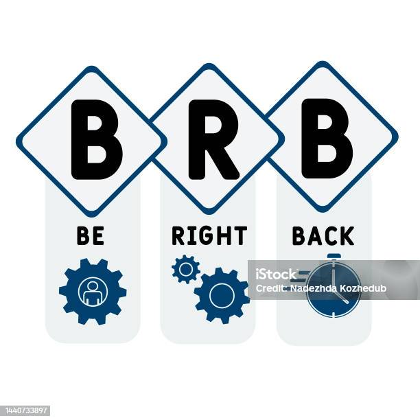 Brc Back Brb Be Right Back Acronym Stock Illustration - Download Image Now ...