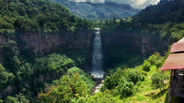 Waterfall Bogota Colombia aerial view beautiful
