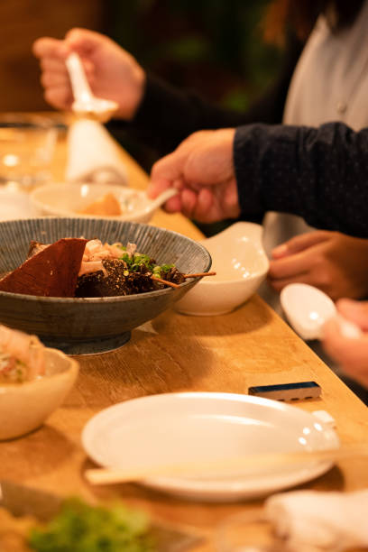 Set aside Japanese oden on a plate.Japan/Okinawa/Ginowan/Aichi