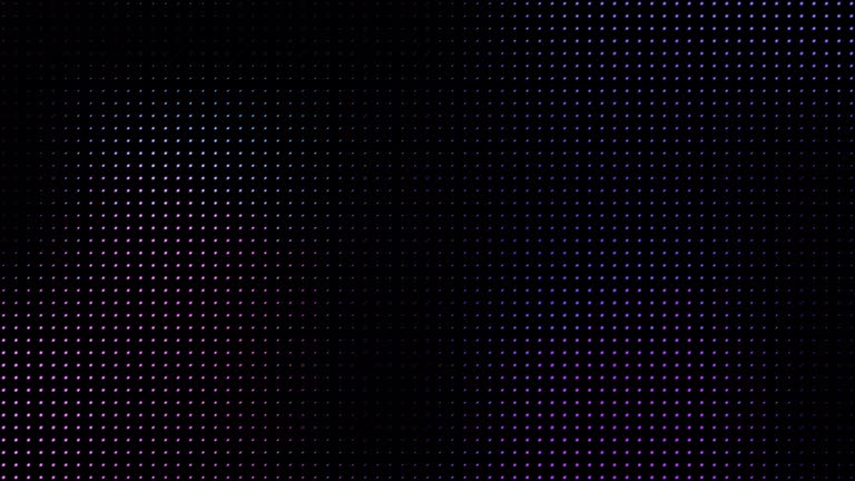 Animated abstract technology dark background. glowing random dots and grid. data, hi-tech concept. virtual space. Looped stock animation motion graphics design. footage for backdrop, wallpaper