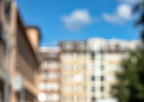 An image of a street in Berlin's Linienstrasse area, intentionally defocused in the camera for use as a background.