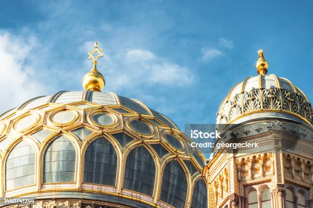 Domes Of The New Synagogue In Berlin Stock Photo - Download Image Now - Synagogue, Berlin, Religion