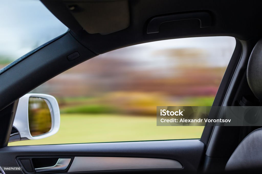 Car Real View Window Car Window View Stock Photo - Download Image Now - Car, Car Interior ...