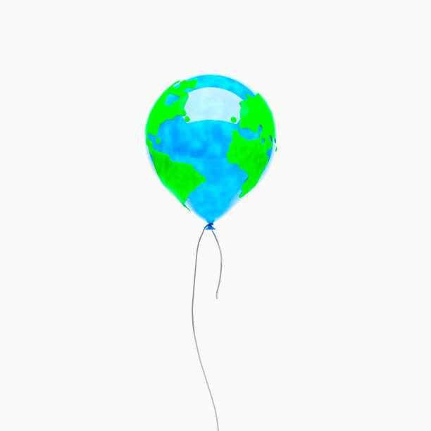 istock Balloon with planet earth texture. Environmental conversation and global warming. 3D rendering. 1440749547