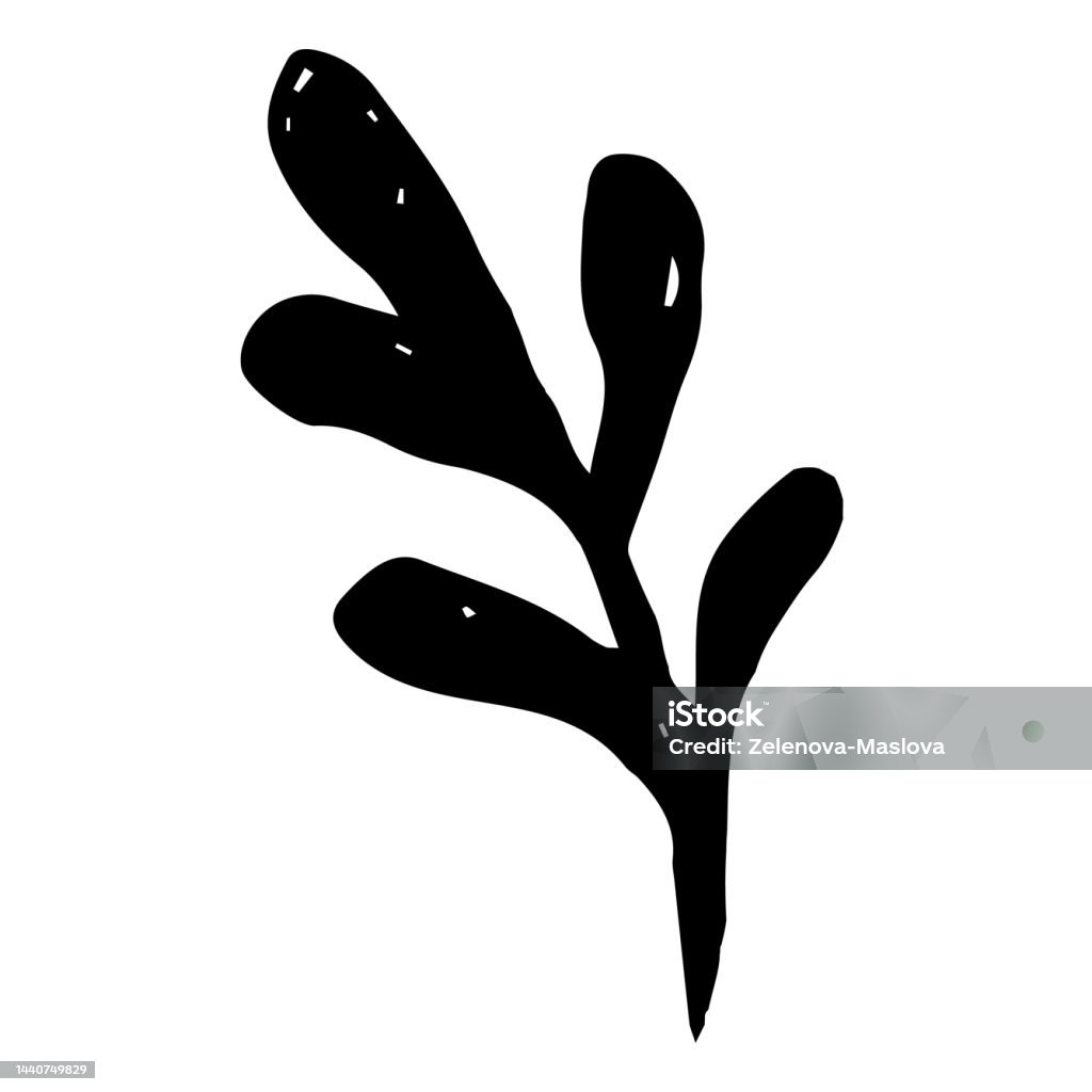 Single Vector Element Tree Branch White Background Stock Illustration ...