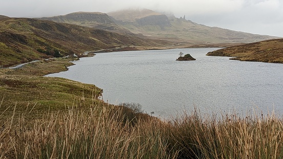 Lake and hills on Isle of Skye