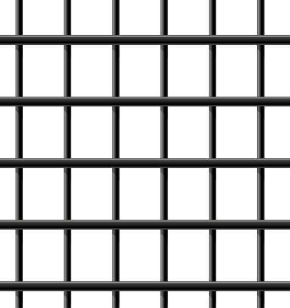 Metal Prison Bar Seamless Pattern Background vector art illustration