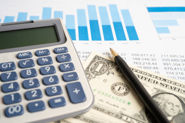 istock Calculator on graph paper. Finance development, Banking Account, Statistics, Investment Analytic research data economy, Stock exchange trading, Business company concept. 1440756088