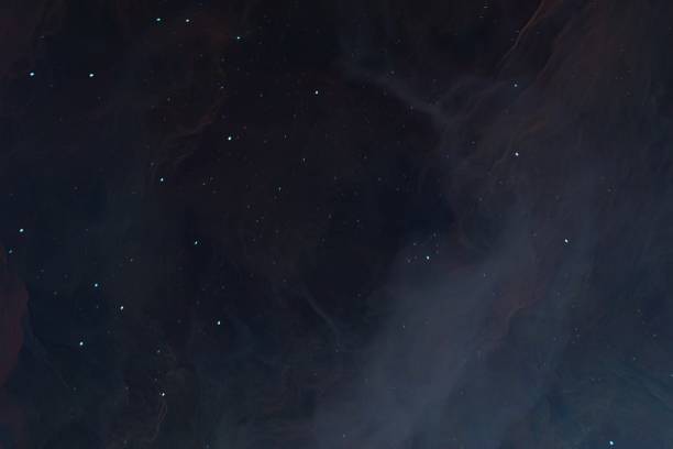 istock Computer drawn illustration of particles with a dark background 1440757095