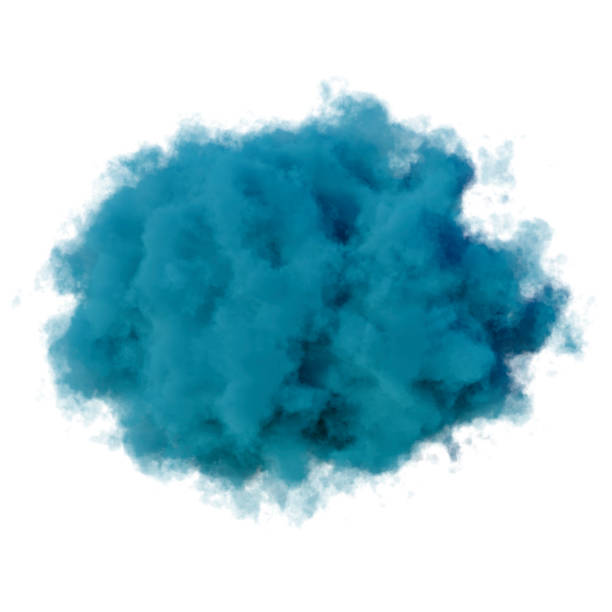istock 3d render. Shapes of abstract blue cloud, clip art isolated on white background. 1440759058