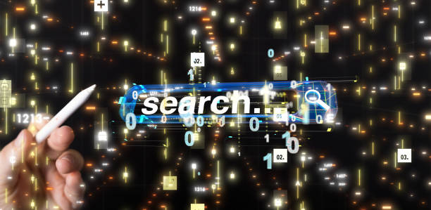 istock 3D rendering of the digital search bar with a real person touching it 1440759256