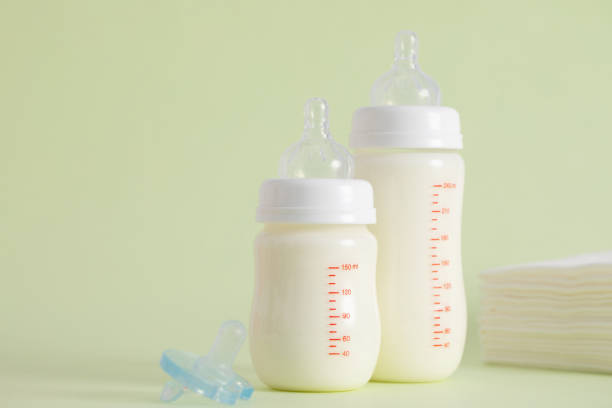 istock Selective focus shot of bottles of formula and a pacifier 1440759744