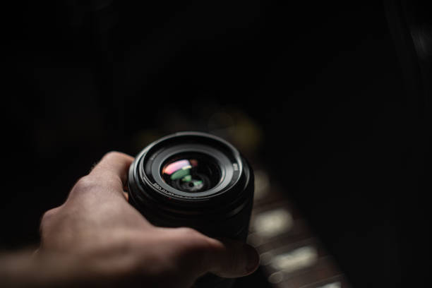 istock Closeup shot of a professional camera lens 1440762469