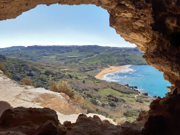 istock Beautiful view from inside the cave in Gozo 1440764823