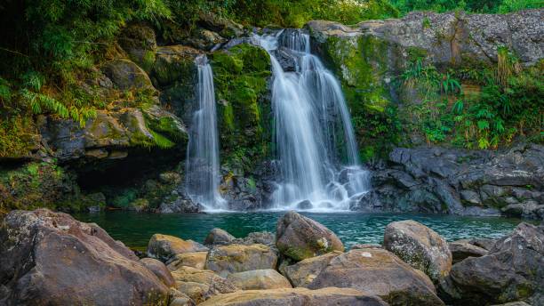istock Rocky waterfall in Hawaii, USA 1440766566