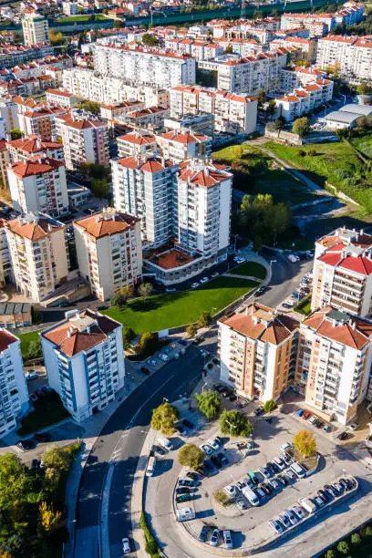 Photo of Aerial view of a modern residential district in northern Lisbon, Bobadela, Portugal.