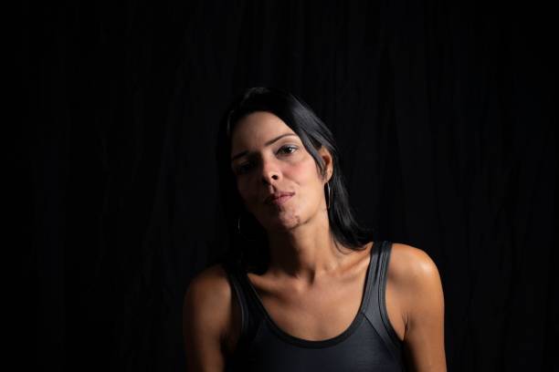 Model isolated on plain background in studio