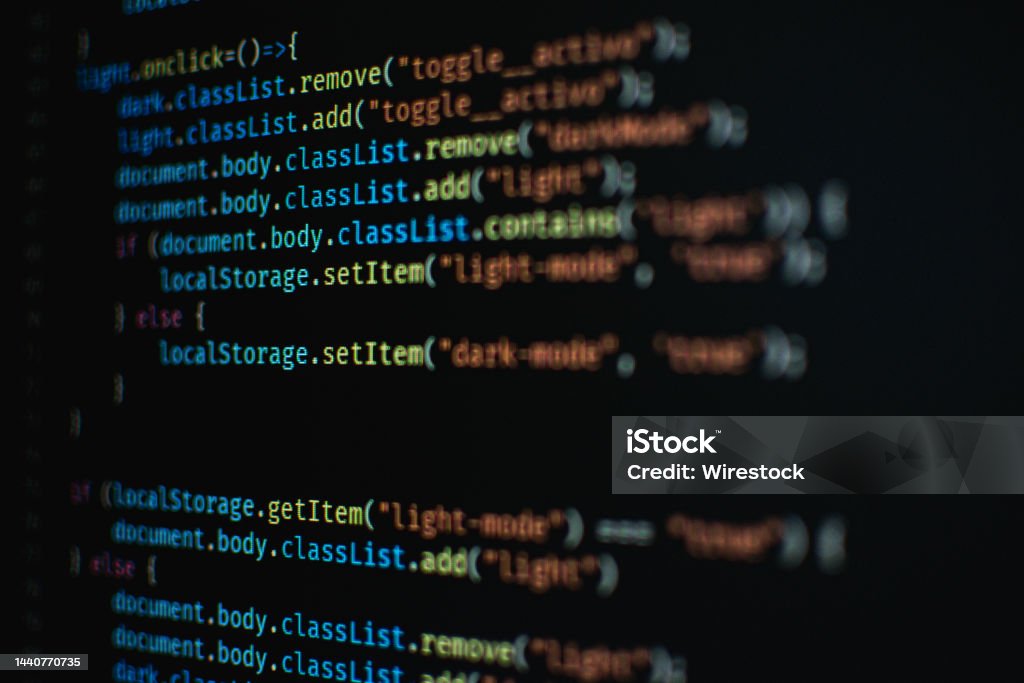 Closeup View Of A Computer Programming Language Stock Photo - Download ...