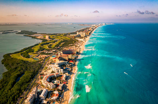 istock Cancun Mexico Beach Hotel Zone Drone 1440770779