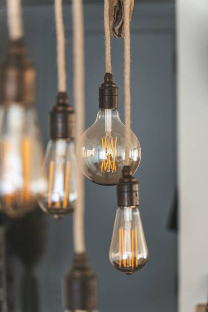 istock Vertical shot of vintage light bulbs 1440772685