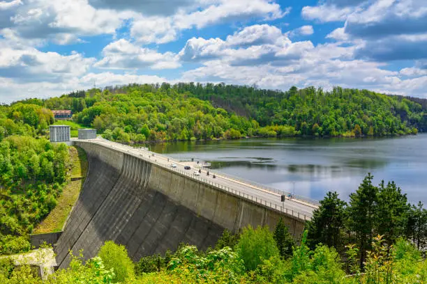 The Rappbode Dam was built between 1952 and 1959. A dam system in the Harz, consisting of a dam, waterworks, hydropower plant and reservoir, which is