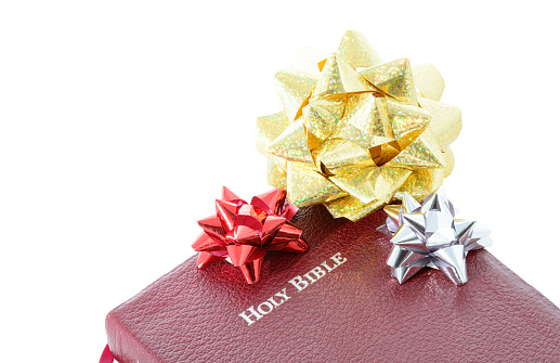 Bible with ribbon as a gift