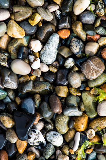 Colored gravel pebbles