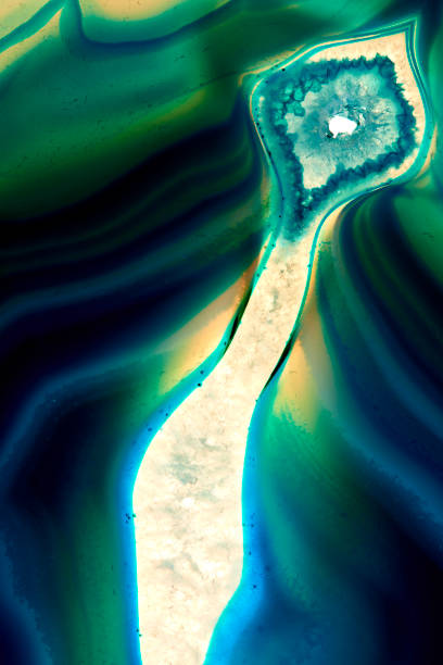istock Closeup translucent crystal surface, Natural abstract structure slice mineral stone. 1440774300