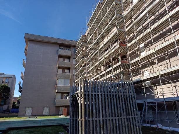 istock Scaffolding on construction site, no people 1440774304