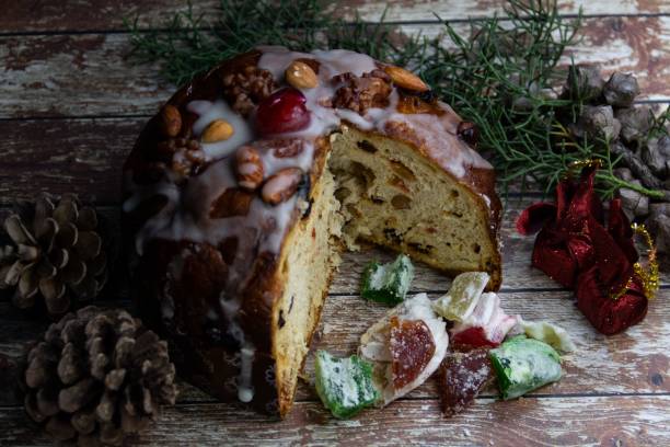 Panettone with fruits for Christmas