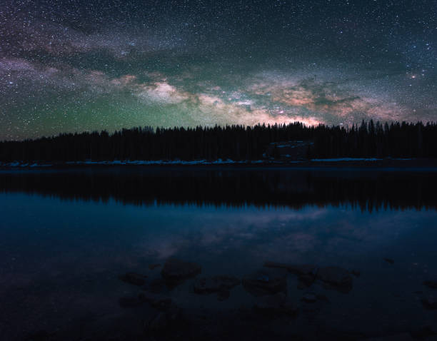 istock Milky Way over the woods and a lake 1440778058