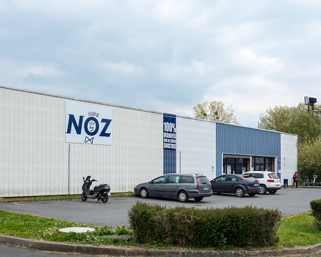 fleche, France – July 22, 2021: The NOZ in France: Front view of French Store boutique with logo and signage