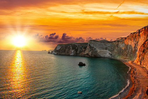 Beach named Chiaia di Luna at west od island of Ponza in the central Italy.