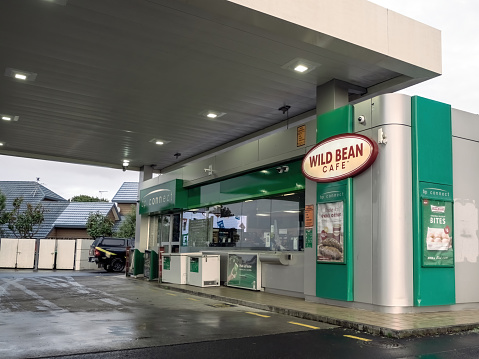 Auckland, New Zealand – July 02, 2021: BP gas service station in Howick. Auckland, New Zealand - Juky 4, 2021